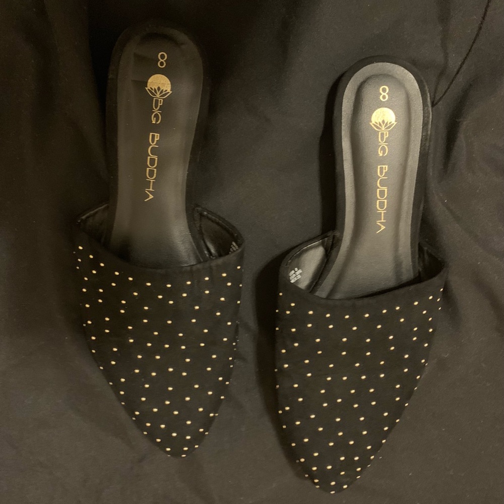 Ladies Black Mule Slides